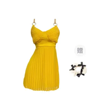 TURN UP Slip Dress Women's Bright Yellow