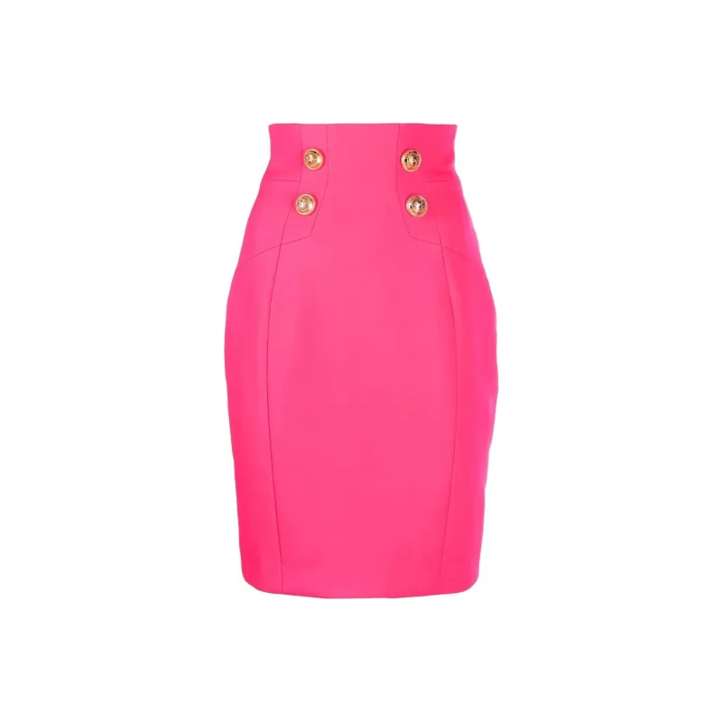 BALMAIN Casual Short Skirts Women's Pink-0