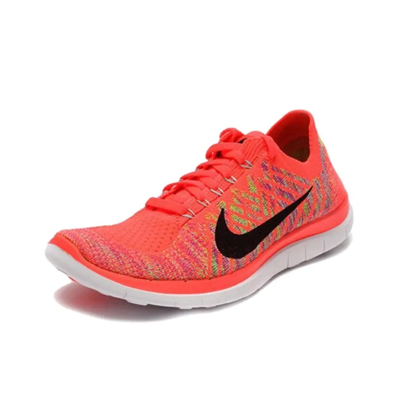 Nike Free 4.0 Anti Slip Wear Resistant Low Top Running Shoes Women's Orange Red-1