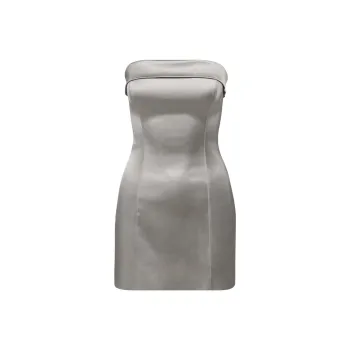 ARITZIA Ten Shimmer Satin Tube Dress Sleeveless Dress Women's Ashen/Iron Cyan