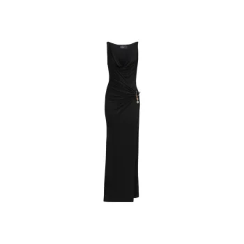 VERSACE Sleeveless Safety Pin Detailed Dress