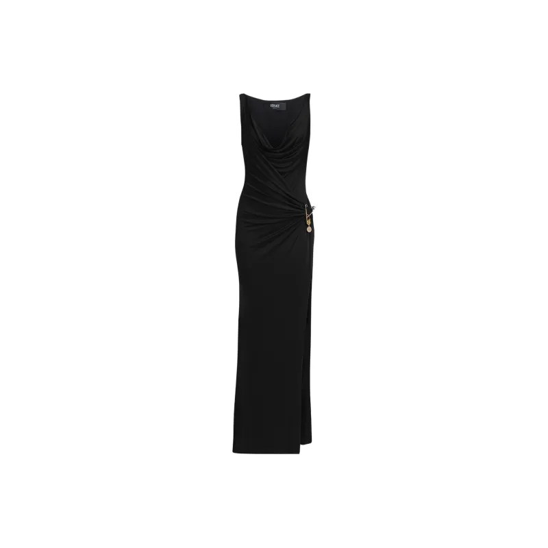 VERSACE Sleeveless Safety Pin Detailed Dress-0