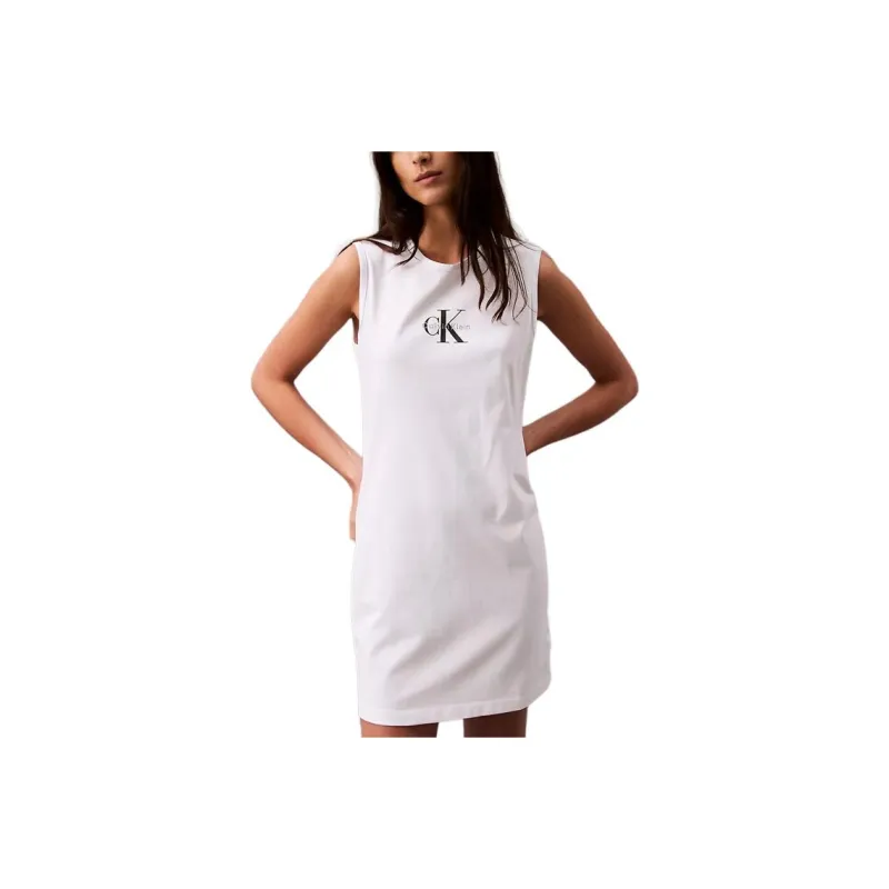 CALVIN KLEIN Sleeveless Dress Women's Bright White-0