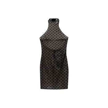 Misbhv Mesh Monogram Halter Mini Dress