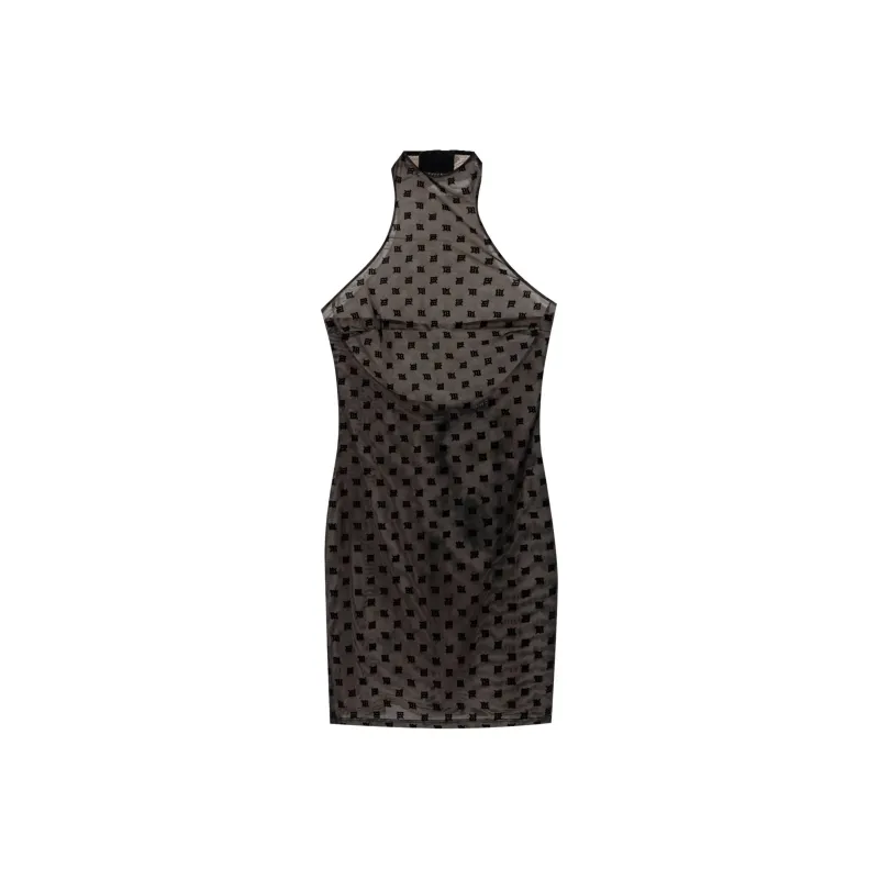 Misbhv Mesh Monogram Halter Mini Dress-0