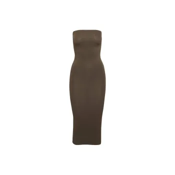 ARITZIA Seamless Smooth Seamless Midi Dress Sleeveless Dress Women's Rich Mocha Brown/Deep Mocha