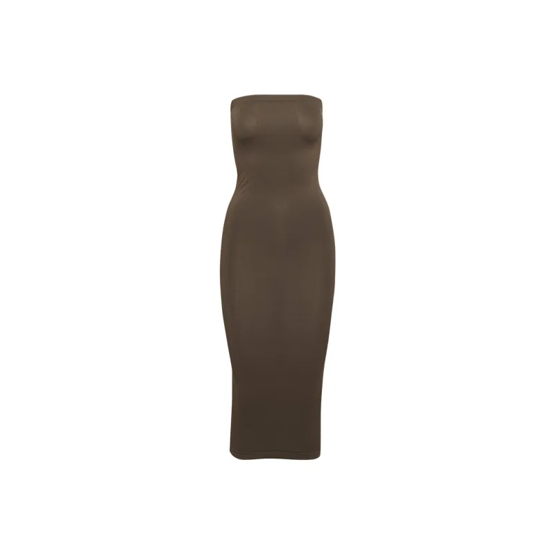 ARITZIA Seamless Smooth Seamless Midi Dress Sleeveless Dress Women's Rich Mocha Brown/Deep Mocha-0
