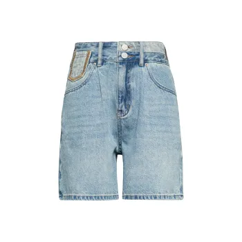 MEIYANG Denim Shorts Women's Denim Blue