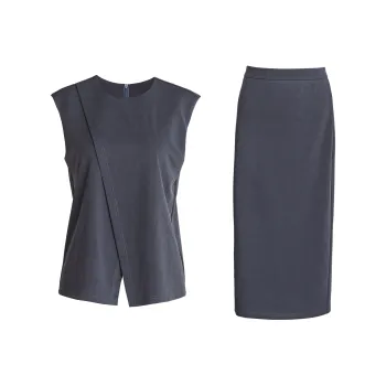 ROEYSHOUSE Skirt Set Women's Gray Blue