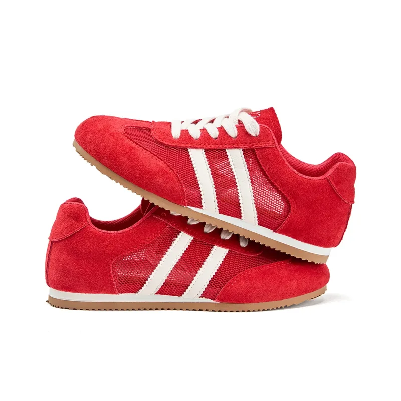 La Chapelle Anti Slip Wear Resistant Low Top Casual Shoes Women's Red-4