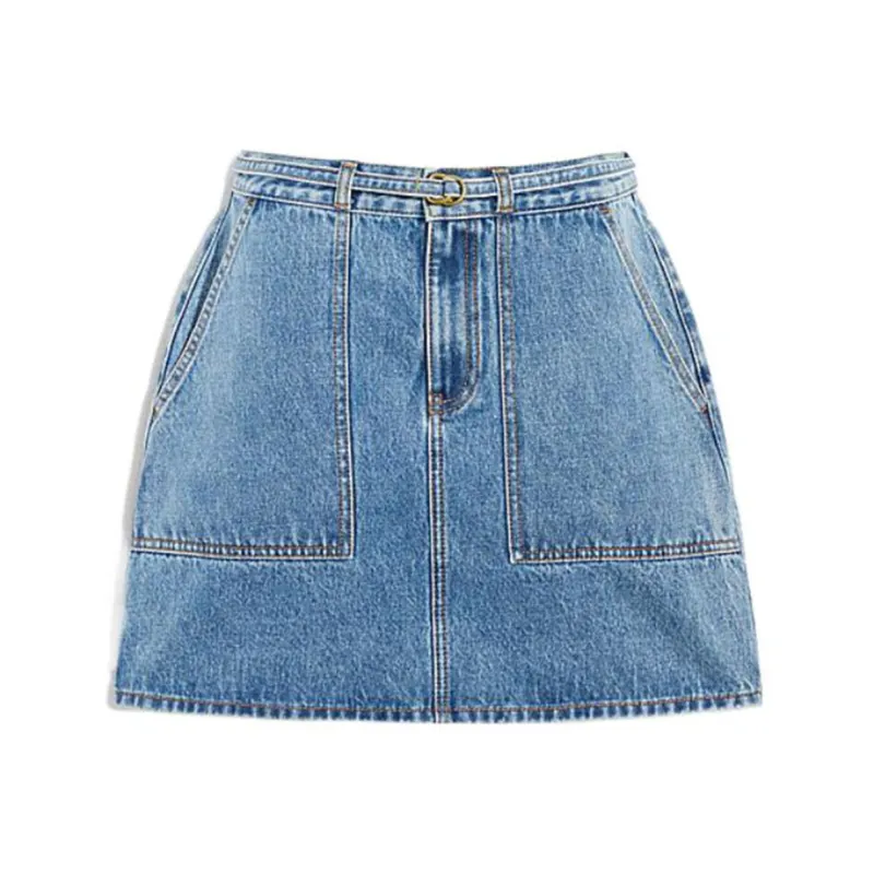 COACH SS23 Denim Short Skirts Women's Blue-0