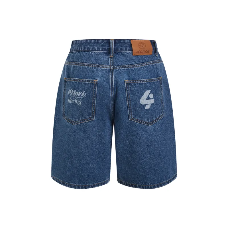 404MOB GANG Denim Shorts Unisex-8
