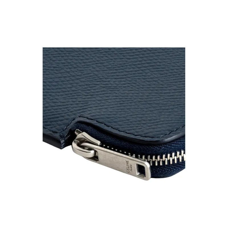 CELINE Grained Calfskin Clutch Men's Navy-3