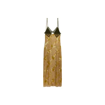 GUCCI Slip Dress Women's Light Yellow