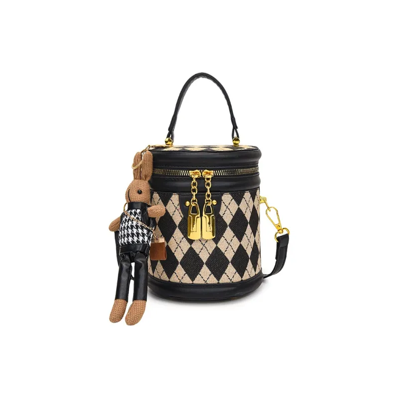 RIVMIND PU Bucket Bag Handbag Women's Black/Brown-0