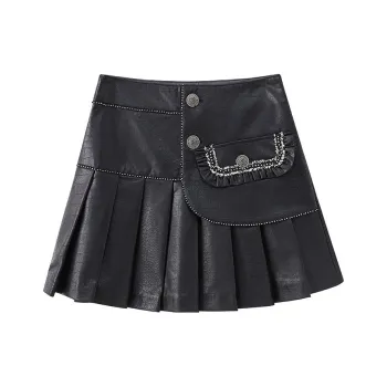 LULUALWAYS Casual Short Skirts Women's Black