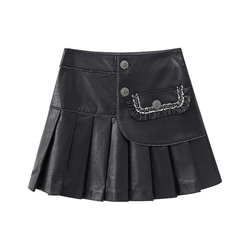LULUALWAYS Casual Short Skirts Women's Black-0