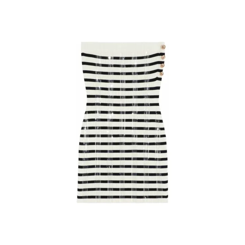 Bebe Sleeveless Dress Women's Black/White-0