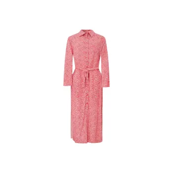 Pepe Jeans Kleid Lang Blumenmuster Long Sleeved Dresses Women's Red
