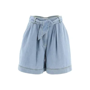 PINKO Belted Denim Shorts