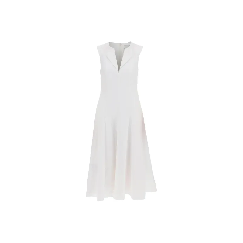 ROLAND MOURET V neck Cotton Midi Dress-0