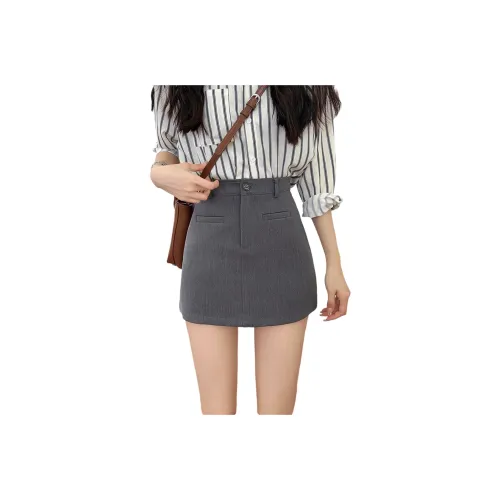 Tonlion Casual Short Skirts Women's Dark Gray