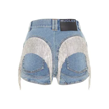 Mugler Denim Shorts Women's Blue