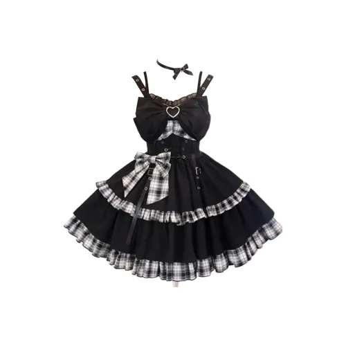 GTLA Slip Dresses Women's Black Red
