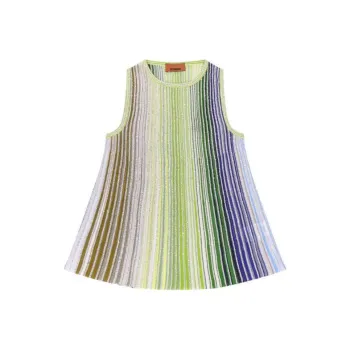 MISSONI Partial Sequined Striped Sleeveless Top