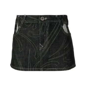 Vivienne Westwood Denim Short Skirts Women's Black