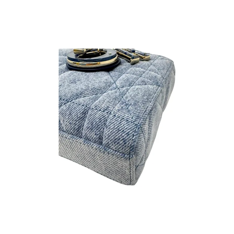DIOR Lady Dior Denim Canvas Lady Dior Bag Handbag Women's Denim Blue-8