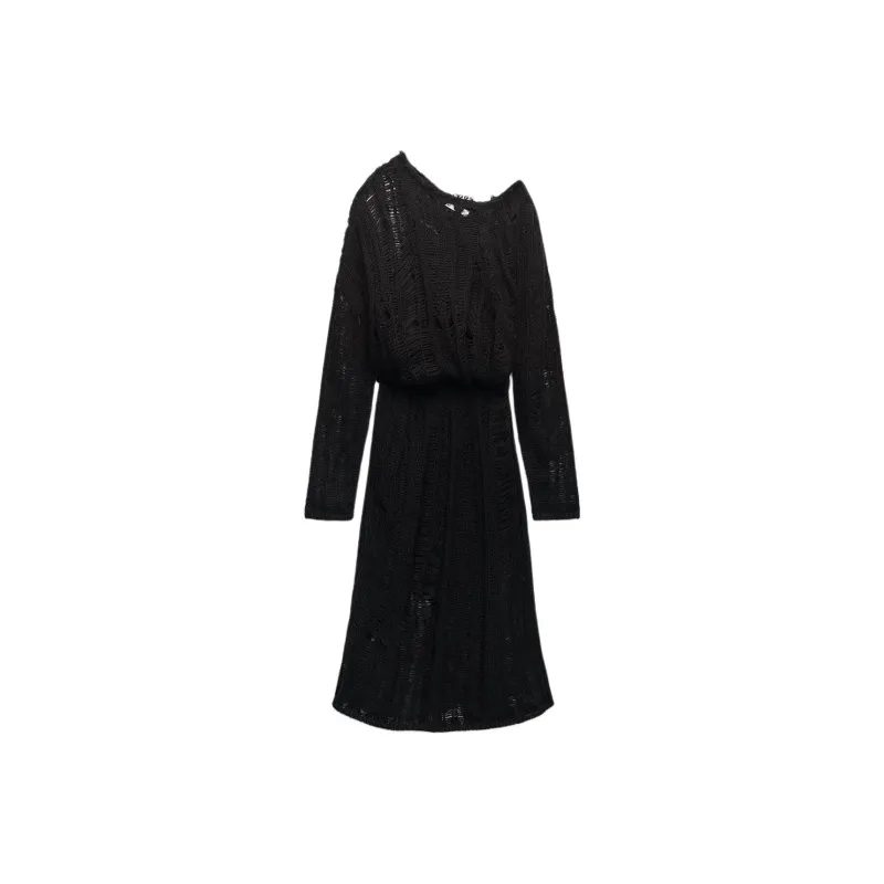 ZARA Long-Sleeved Dresses Women's Black-0