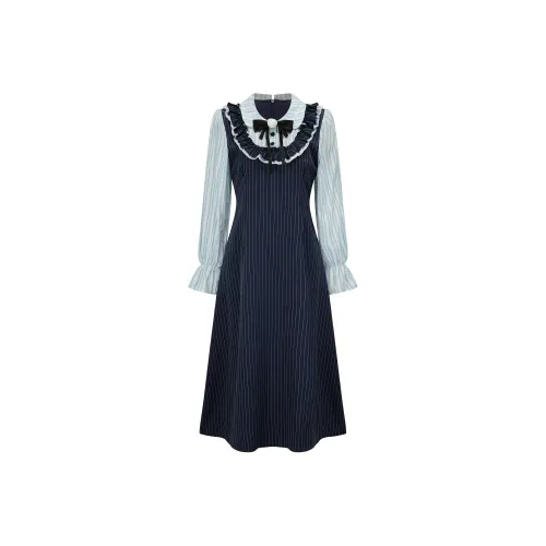 Oddgoods Long Sleeved Dress Women's Blue