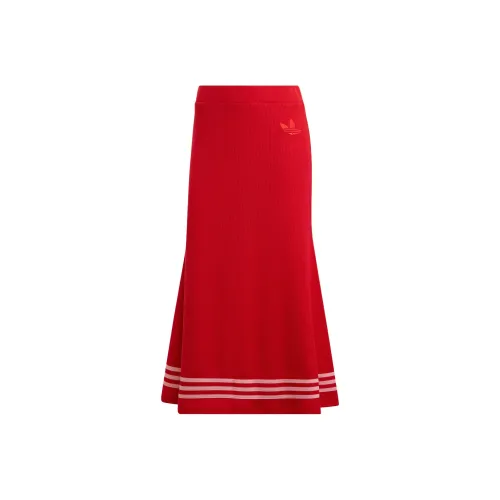 Adidas Originals ADICOLOR HERITAGE NOW Casual Long Skirts Women's Red