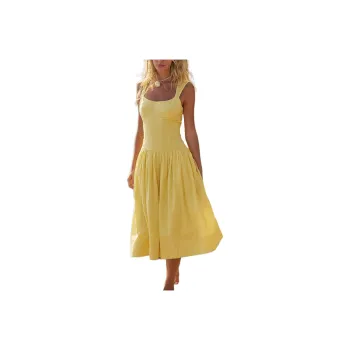 FREE PEOPLE Best In Bows Midi Slip Dresses Women's Lemon Meringue