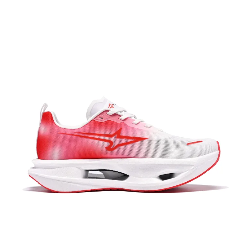 LEBUZHE Running Shoes Unisex Low Top White, Red-0