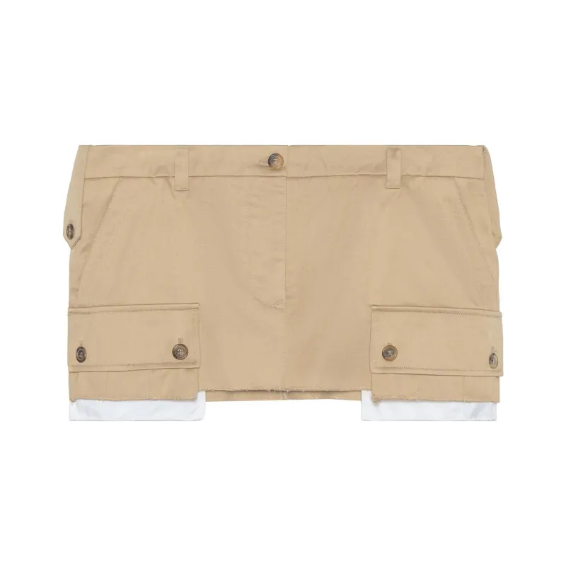 MIU MIU Chino Logo Detailed Mini Skirt-0