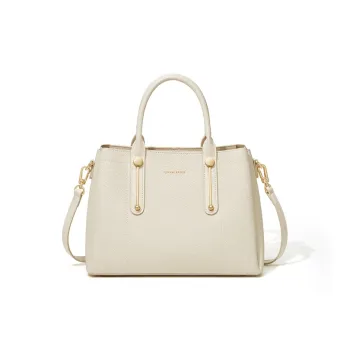CinvaiKrose Synthetic Leather Shoulder Bag, Crossbody Bag, Portable Mom Bag Tote Medium Size Women's Khaki/White