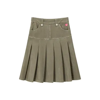 CHUU Casual Short Skirts Women's Gray Green