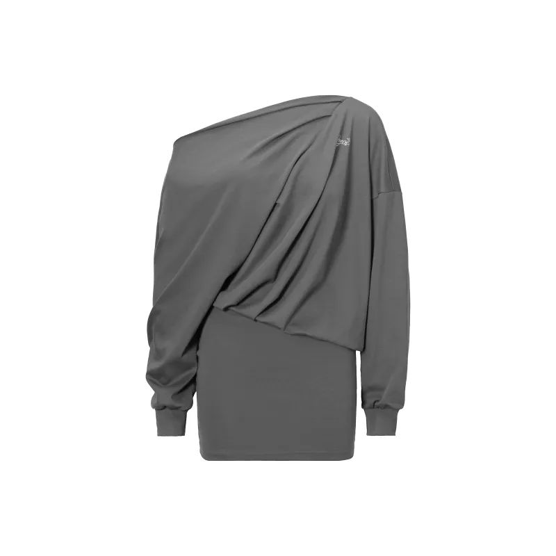 JYOSEI Long Sleeved Dress Women's Gray-0