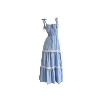 QYPRF Slip Dresses Women's Blue