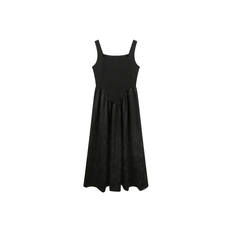 Migu Slip Dresses Women's Golden Thread Language Q12231 Black-0