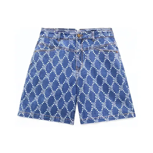 XII BASKET Denim Shorts Women's Aqua Blue