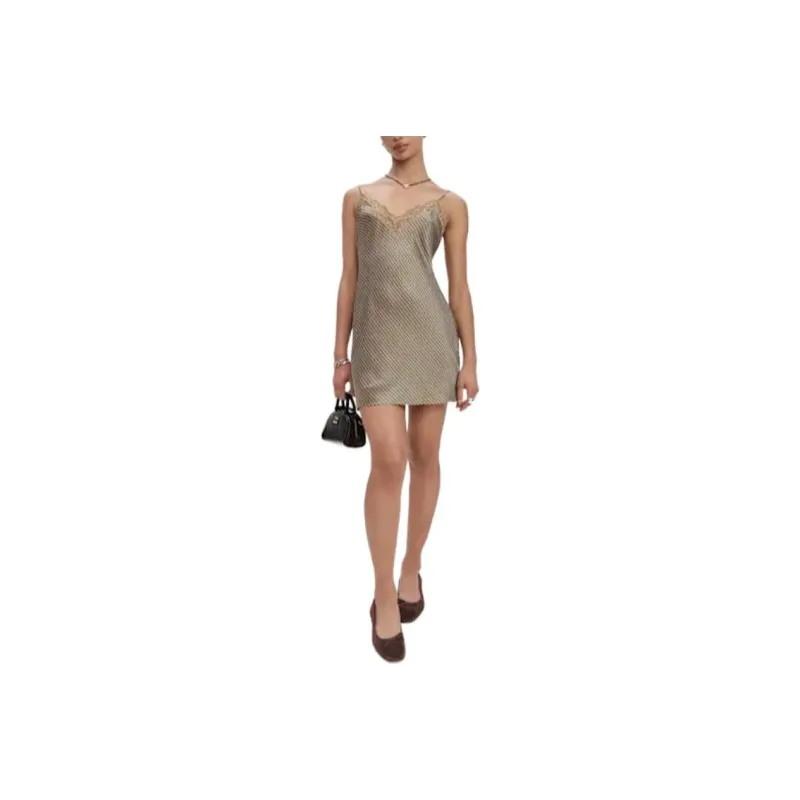 REFORMATION Sleeveless Dress Women's Amber Plaid-0