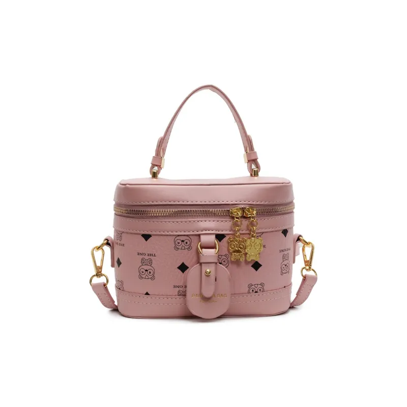 RIVMIND PU Handbag Regular Women's White/Pink/Brown-6