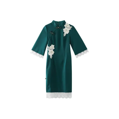JINYE ORIENTAL Cheongsam Women's Jasper
