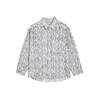 RAYSHOW Shirts Men Gray