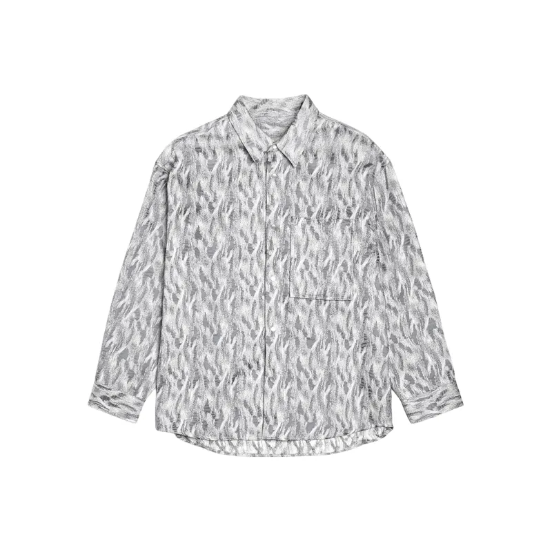 RAYSHOW Shirts Men Gray-0