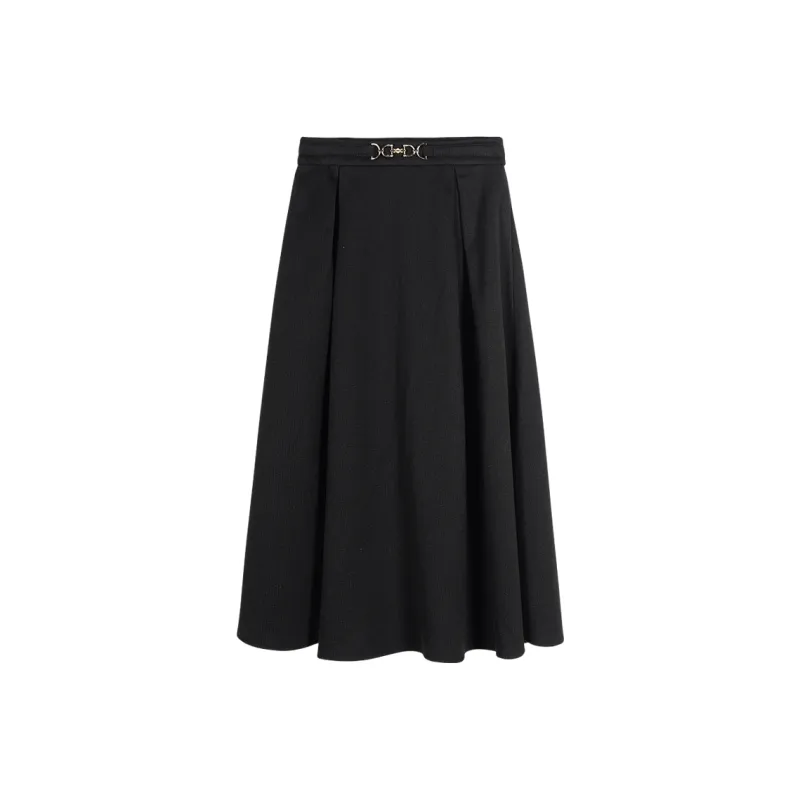 MISSSHINE Casual Long Skirts Women's Black-0
