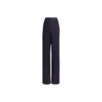 Alaia High Waist Contrast Stitching Trousers
